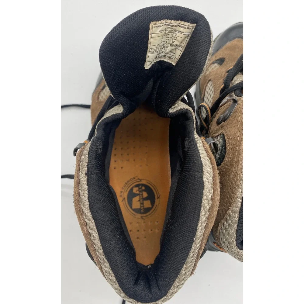 Merrell Chameleon Mid Waterproof Kids Hiking Boots Brown Grey 80033Y Size 1Y